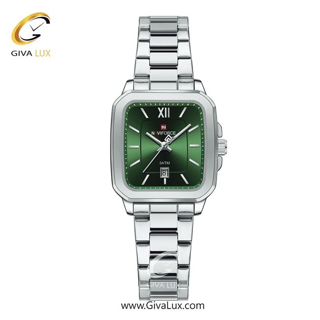 ساعت مچی اورجینال زنانه ناوی فورس|Naviforce|نوی فورس|نیوی فورس نقره ای | نقره ای| سبز| کد رفرنس NF9239 S/GN/S